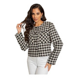 Jaqueta Casaco Tweed Feminino