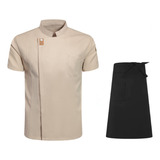 Jaqueta Chef Para Homens E Mulheres Camisa De Manga Curta