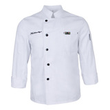 Jaqueta Chef Uniforme Manga Longa Cozinha Hotel Eu Branco