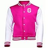 Jaqueta College Varsity Americana Letra G Bordada Pink P 