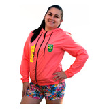 Jaqueta Corta Vento Feminino Rosa Chiclete Seleção Brasil