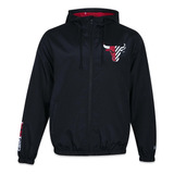 Jaqueta Corta Vento New Era Neto 78 Chicago Bulls Nba Preta