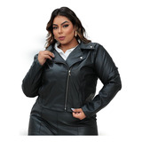 Jaqueta Couro Fake Plus Size G1 G2 G3 Estilosa Donna Martins