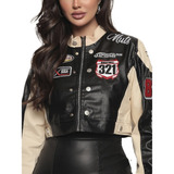 Jaqueta Couro Feminina Motocross