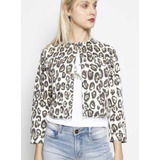 Jaqueta Cropped Animal Print