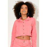 Jaqueta Cropped Feminina Sarja