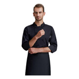 Jaqueta De Chef Unisex Manga Longa Casaco De Xl Preto