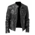 Jaqueta De Couro Masculina Black Importada Slim Fit Ref83