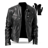 Jaqueta De Couro Masculino Slim Grossa Frio Inverno Moderna
