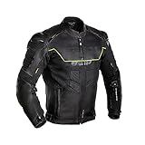 Jaqueta De Couro Motociclista Texx Falcon V2 Preta Jaquata De Couro Motoqueiro As2 Alpha X L Regular Regular Preto Verde 