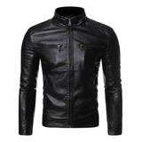 Jaqueta De Couro Para Moto Gola Moderna Inverno Par