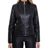 Jaqueta De Couro Pu Feminina Slim Outono inverno