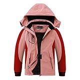 Jaqueta De Esqui Infantil Impermeável De Inverno Para Meninas E Meninos Jaqueta De Snowboard Com Capuz Removível Rosa 10 12
