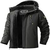 Jaqueta De Esqui Masculina Quente De Inverno Com Forro De Lã Impermeável Com Capuz Removível Cinza Escuro GG