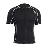 Jaqueta De Neoprene De Manga Curta Roupa De Neoprene De 1 5 3mm Top De Roupa De Mergulho Com Zíper Frontal Para Homens E Mulheres Surf Natação Caiaque Top Masculino De 1 5 Mm XXX Grande 