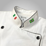 Jaqueta Dolma Chef Cozinha Unissex Com Bandeira França