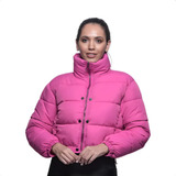 Jaqueta Feminina Bomber Cropped Forrada Gola Alta