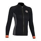 Jaqueta Feminina Masculina 3 Mm Neoprene Manga Longa Mergulho Mergulho Molhado Terno Camisa 2 Mm 1 5 Mm Quente Zíper Frontal Camisas Colete Surf Natação Terno Em Esportes De água Fria G 3 Mm Preto