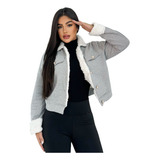 Jaqueta Feminina Moletom Flanelado Com Pelinho Teddy Linda