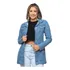 Jaqueta  Feminina Oversize Jeans Comprida Longa 100% Denim