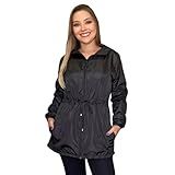 Jaqueta Feminina Parka Corta Vento Com Capuz Impermeável BR Alfa G Regular Regular Preto 