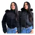 Jaqueta Feminina Puffer Cotele Dupla Face Nylon Peluciada