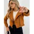 Jaqueta Feminina Tecido Suede Camurça Com Cinto Fashion
