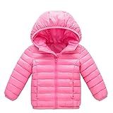 Jaqueta Infantil Para Meninas Casaco De Inverno Grosso E Quente Com Capuz à Prova De Vento Rosa 6 7 Anos