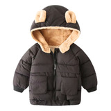 Jaqueta Infantil Puffer Dupla Face Com Orelhinha Impermeavel