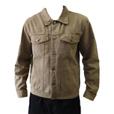 Jaqueta Jeans Bivik Color Bege Militar Estilo Clássico 2896