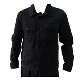 Jaqueta Jeans Bivik Color Preta Militar Estilo Casual 5351