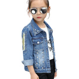 Jaqueta Jeans Bordada Menina
