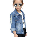 Jaqueta Jeans Bordada Menina
