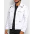 Jaqueta Jeans Branca Destoyed Rasgada Slim Fit Masculina