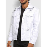 Jaqueta Jeans Branca Destoyed