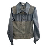 Jaqueta Jeans Cinza Com