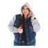 Jaqueta Jeans Com Moletom E Touca Plus Size Tamanho Grande