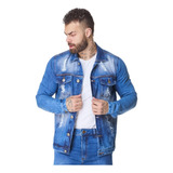 Jaqueta Jeans Destroyed Rasgada