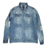 Jaqueta Jeans Destroyed Rasgado
