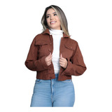 Jaqueta Jeans Feminina Botao