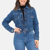 Jaqueta Jeans Feminina Botoes