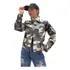 Jaqueta Jeans Feminina Camuflada Frio Moda Inverno Casual