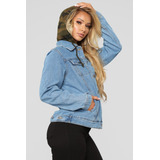 Jaqueta Jeans Feminina Capuz