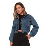 Jaqueta Jeans Feminina Com