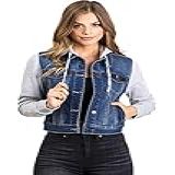 Jaqueta Jeans Feminina Com Capuz Wax Jeans- Dark Denim- 2X
