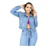 Jaqueta Jeans Feminina Curta Botão Forrado Moda 