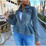 Jaqueta Jeans Feminina Curta