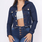 Jaqueta Jeans Feminina Destroyed