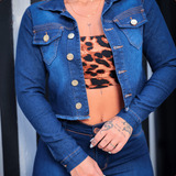 Jaqueta Jeans Feminina Destroyed