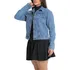 Jaqueta Jeans Feminina Marmorizada Elegância E Estilo